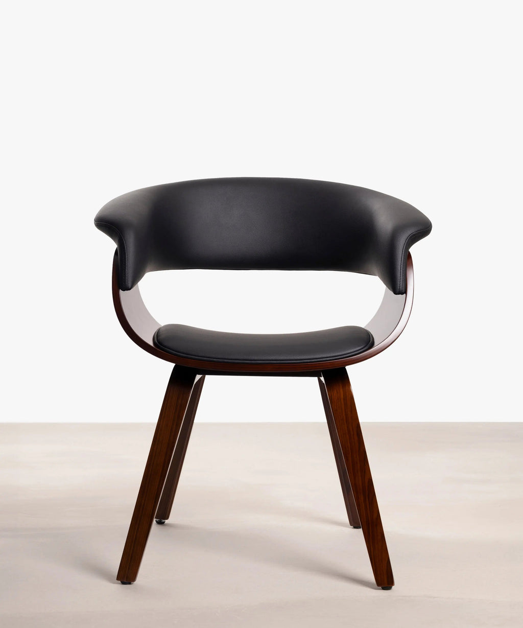 Chaise de salle à manger en bois et similicuir Beckett