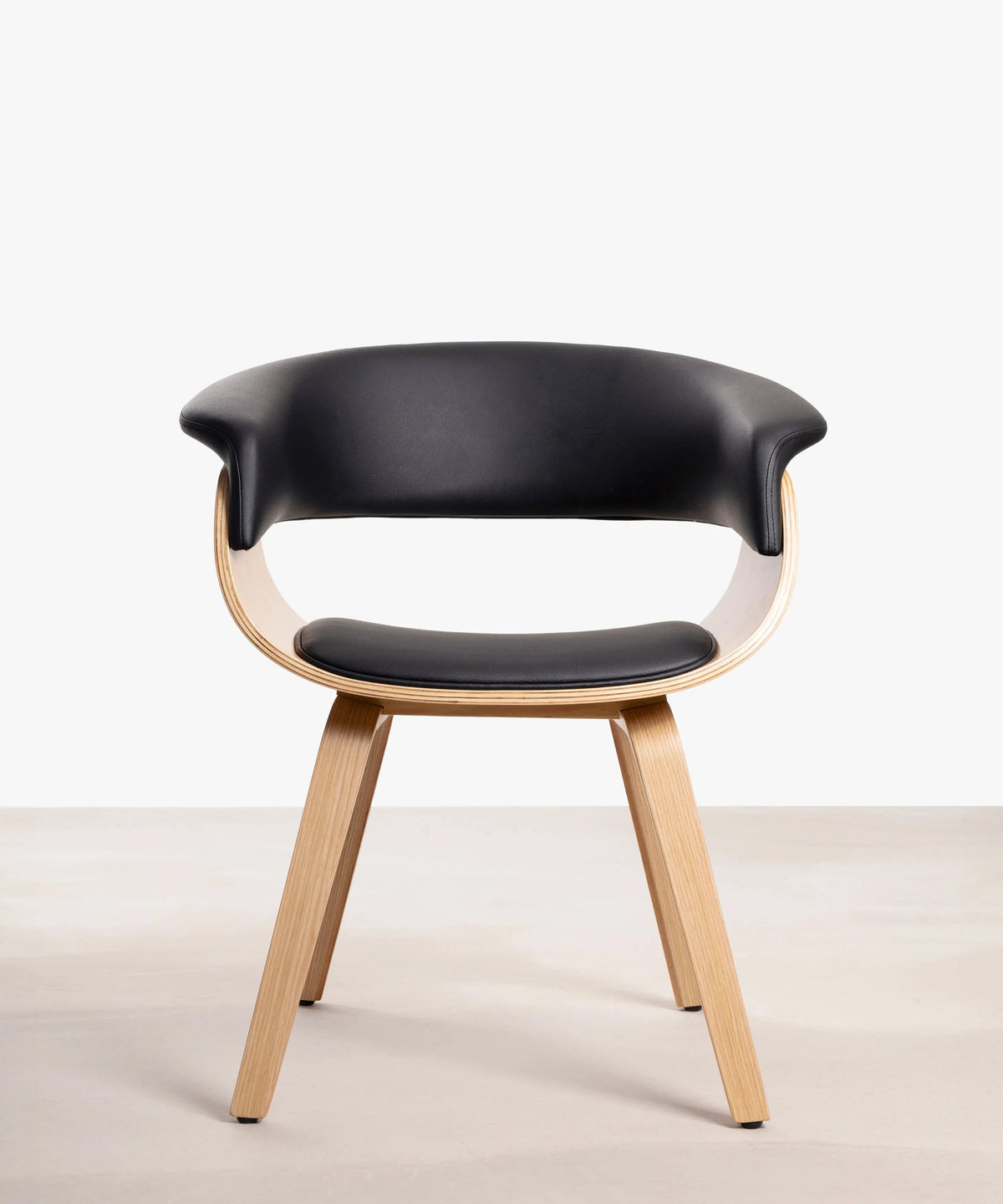 Chaise de salle à manger en bois et similicuir Beckett