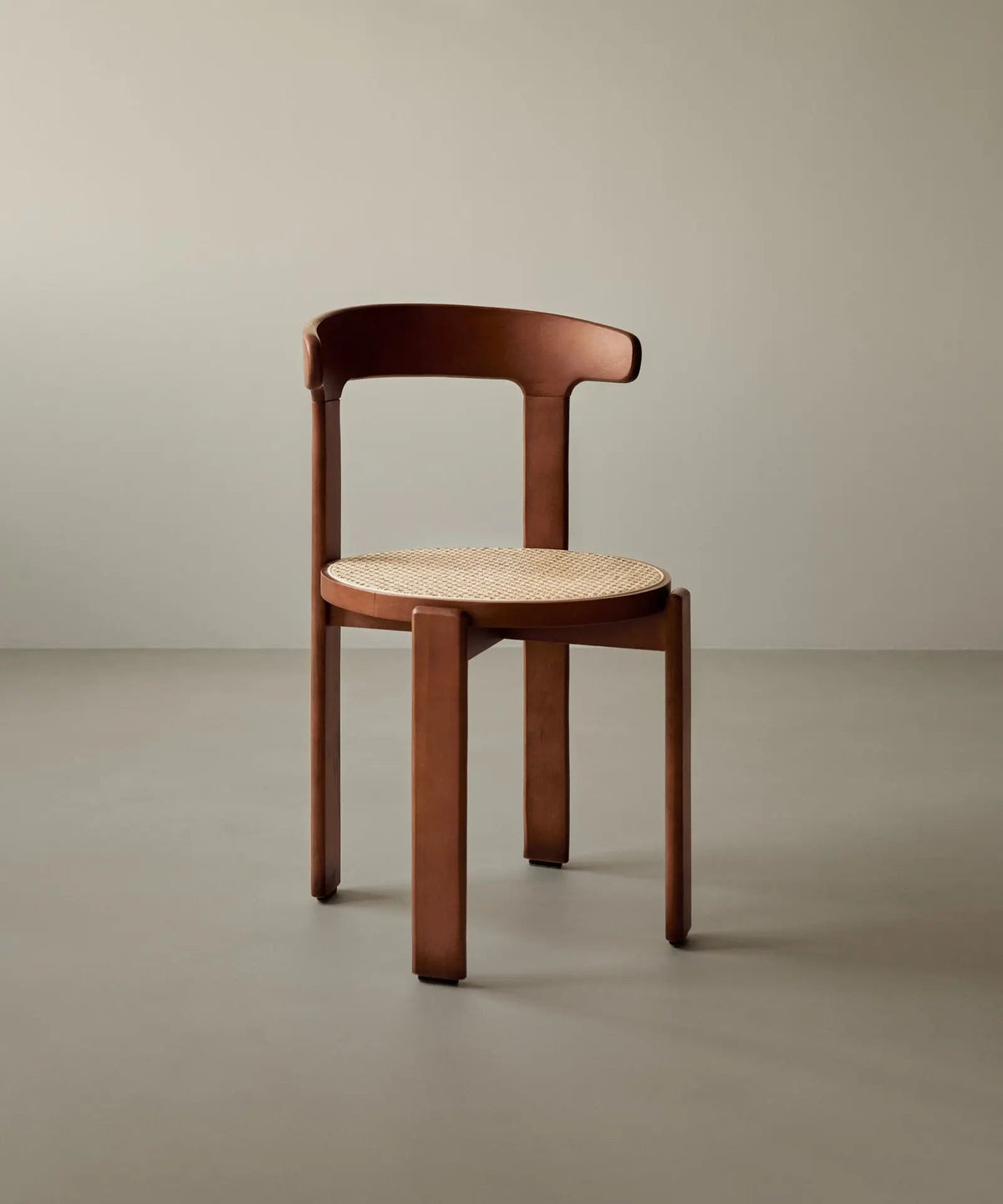 Chaise de salle à manger en bois et rotin Delia