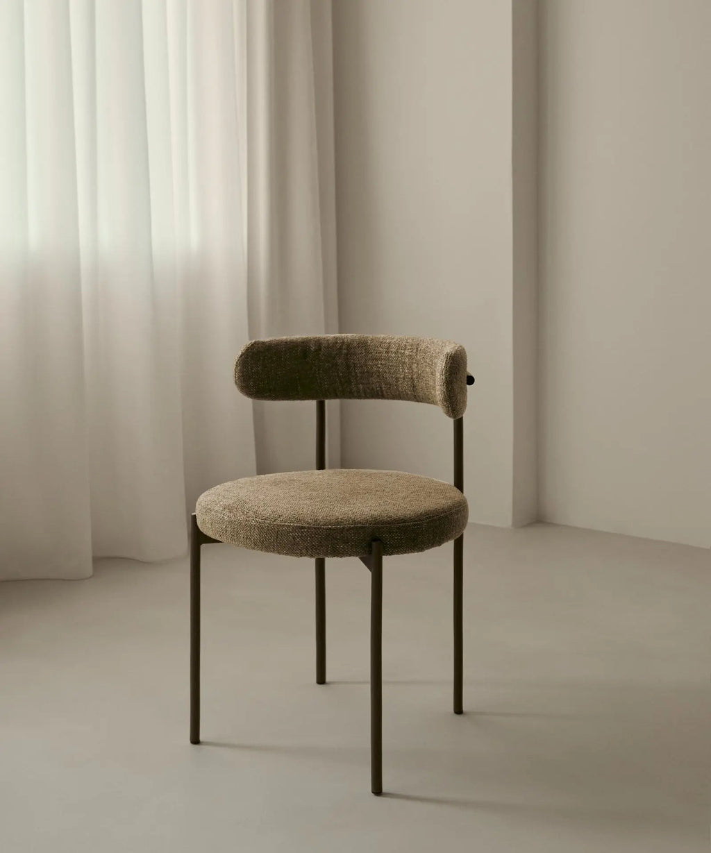 Chaise de salle à manger en tissu et métal Alexia
