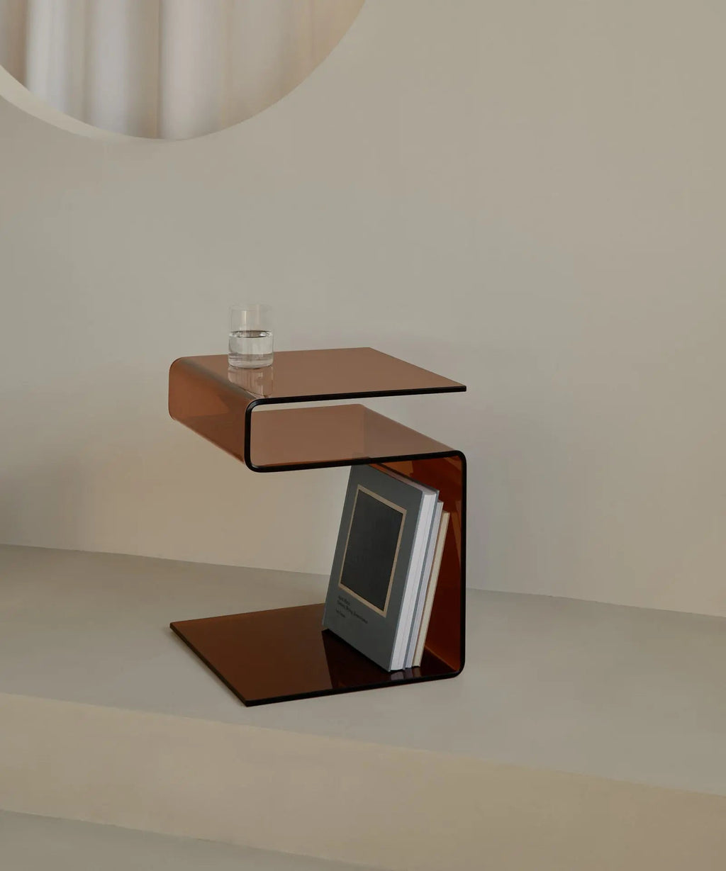 Table d’appoint en verre trempé Saura