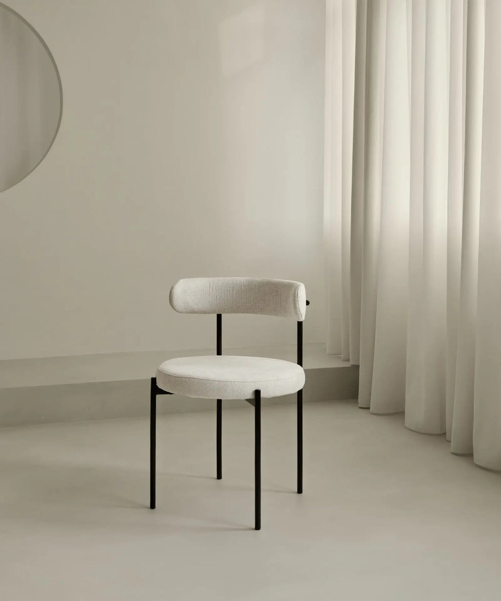Chaise de salle à manger en tissu et métal Alexia