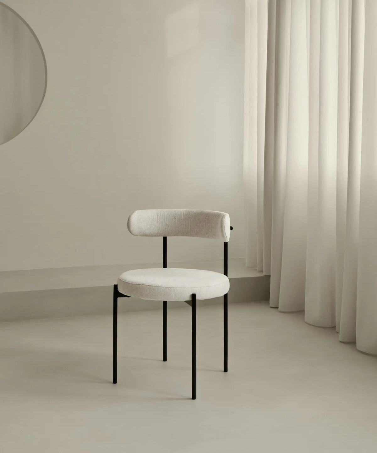 Chaise de salle à manger en tissu et métal Alexia