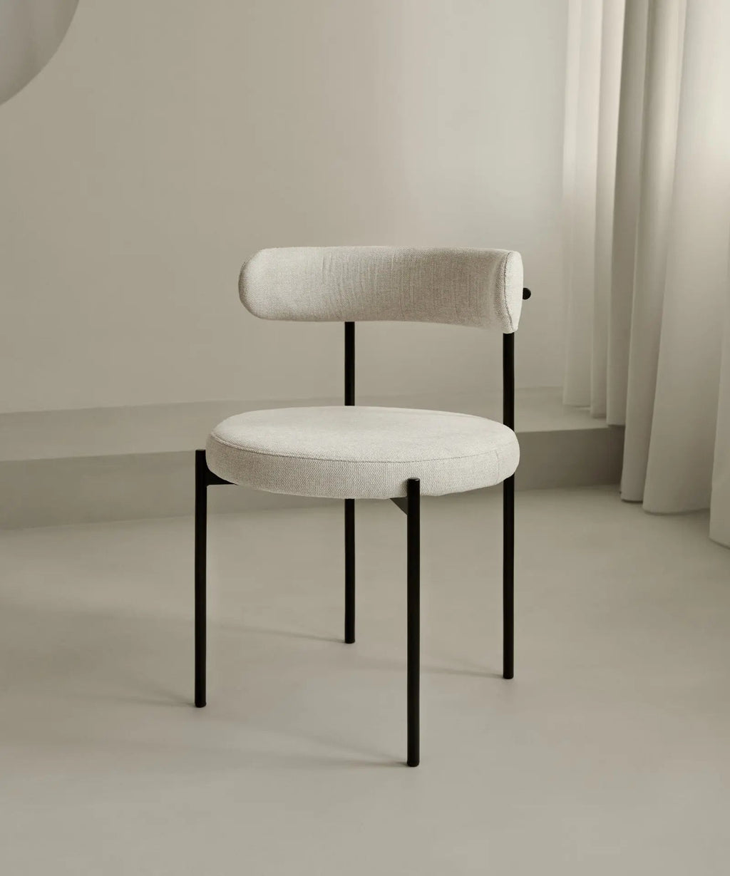 Chaise de salle à manger en tissu et métal Alexia