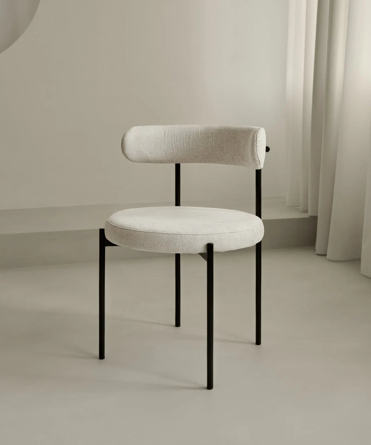 Chaise de salle à manger en tissu et métal Alexia