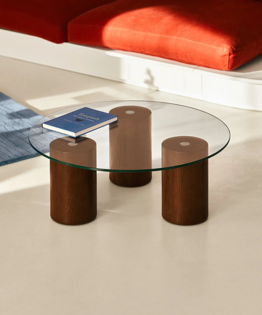 Table basse ronde en verre Nora (80 cm)