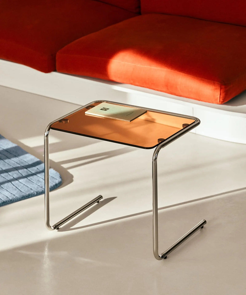 Table d'appoint en métal et verre trempé Bonet