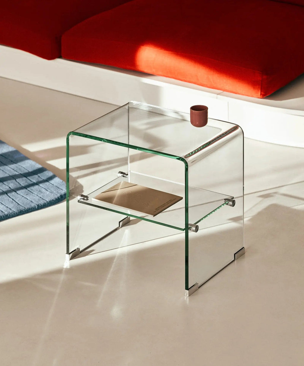 Table d'appoint en verre trempé (47x45 cm) Siena (47x35 cm)
