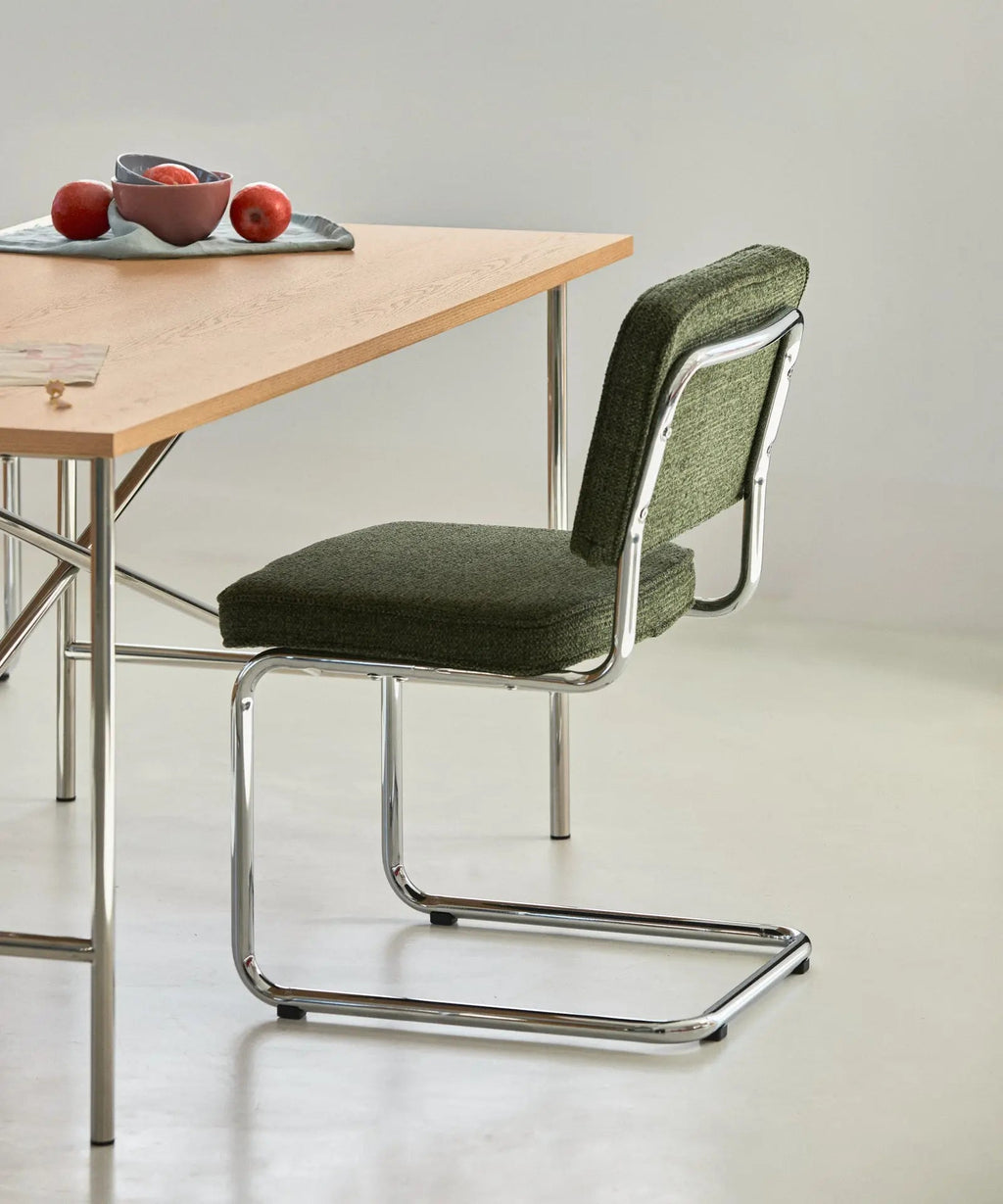 Chaise de salle à manger en tissu et métal Anela