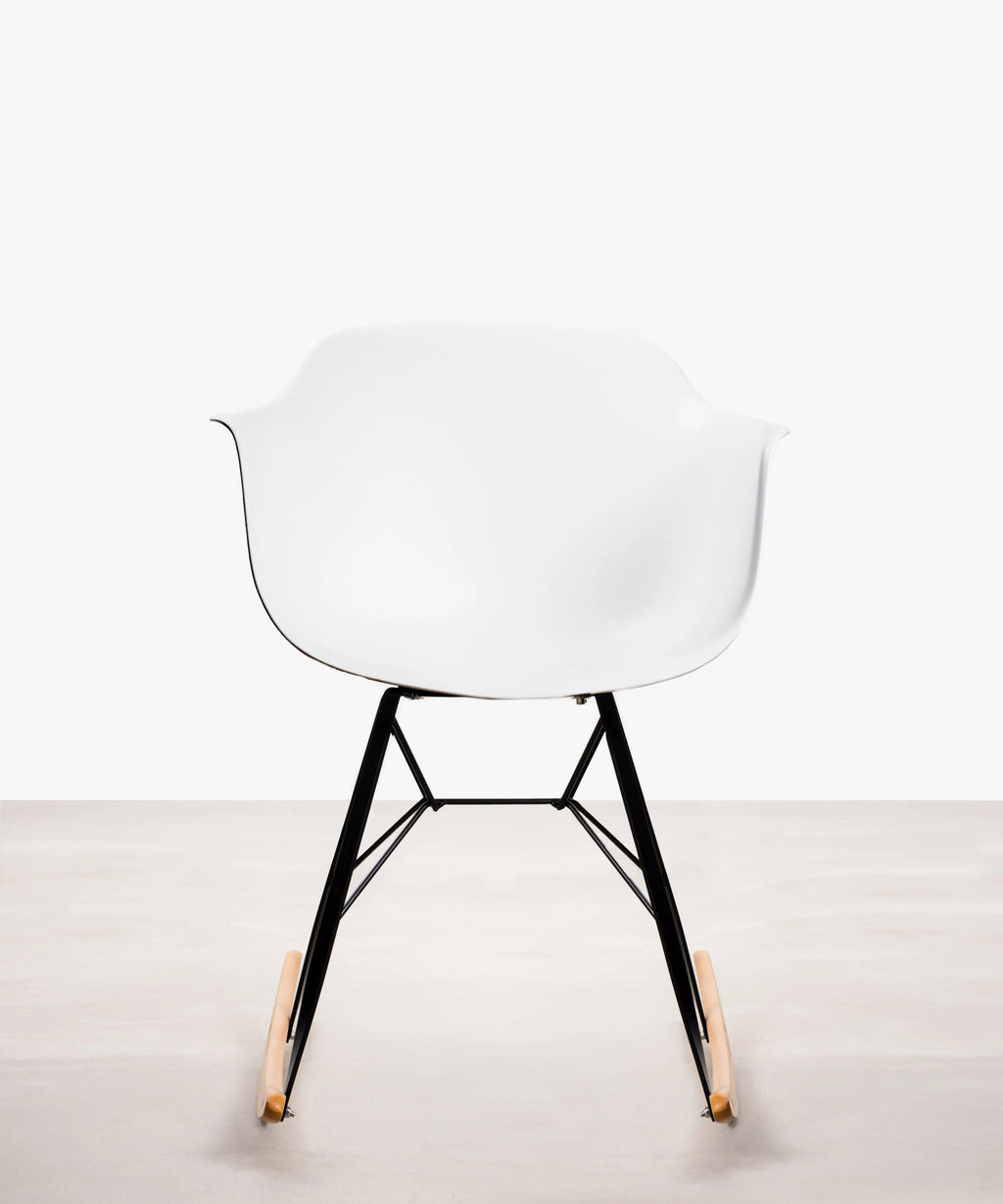 Fauteuil à bascule en polypropylène et bois Elon Arms - Balançoire