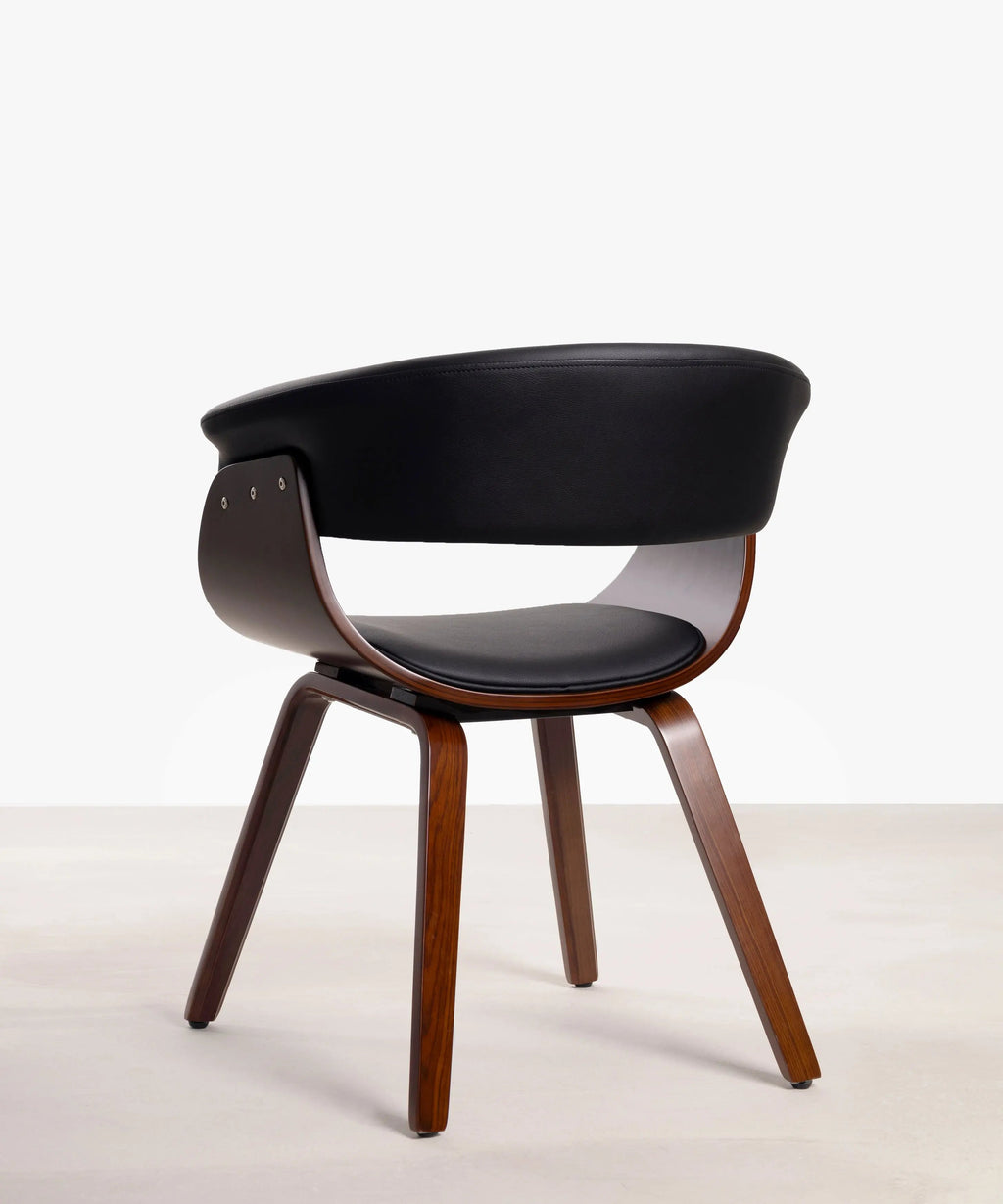 Chaise de salle à manger en bois et similicuir Beckett