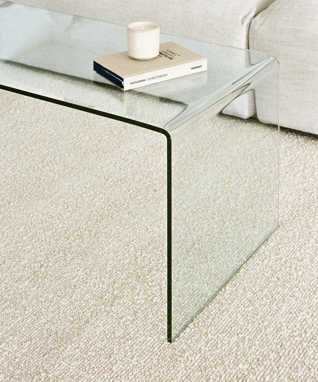 Table basse rectangulaire Cheval en verre trempé (100 cm)