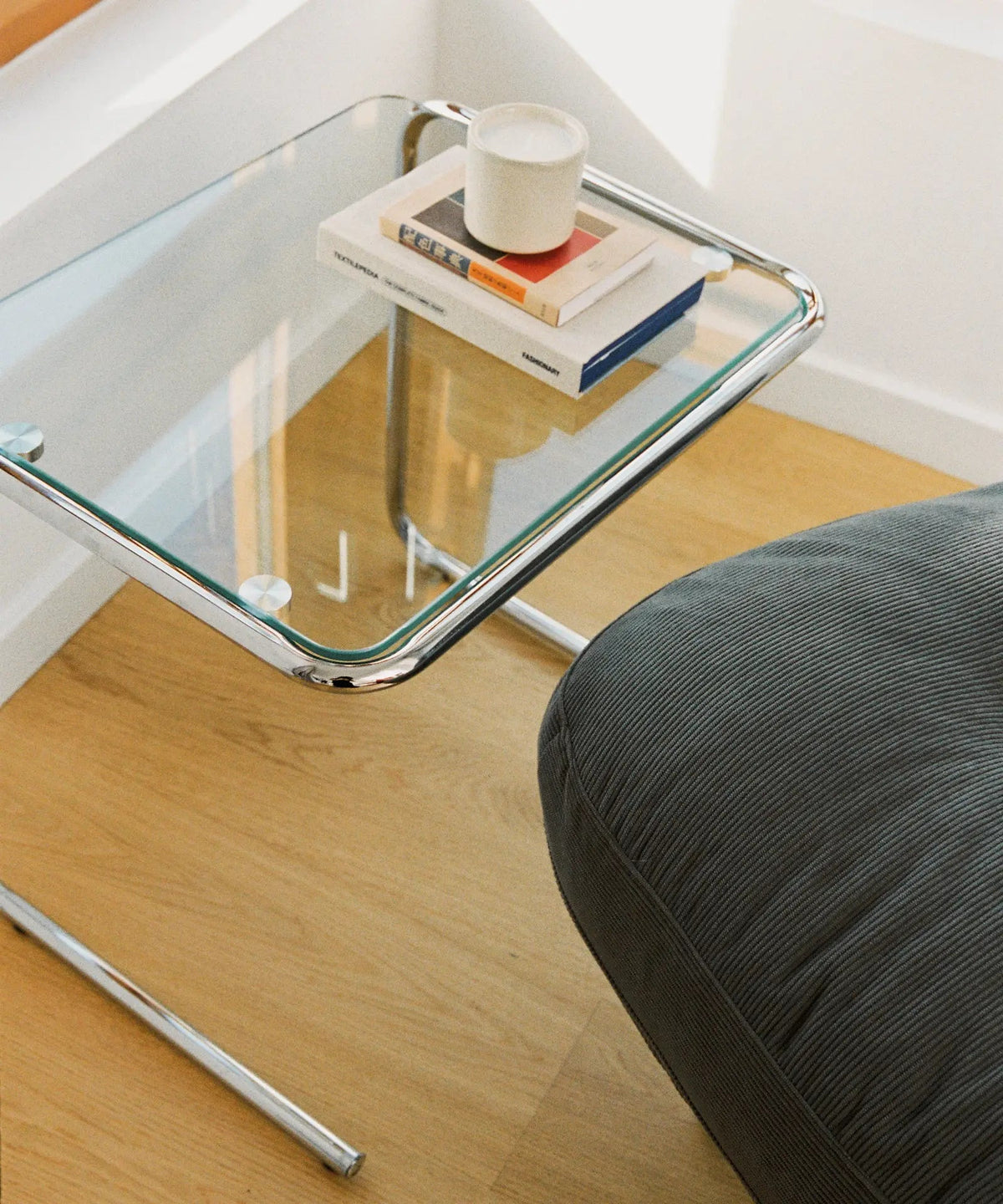 Table d'appoint en métal et verre trempé Bonet