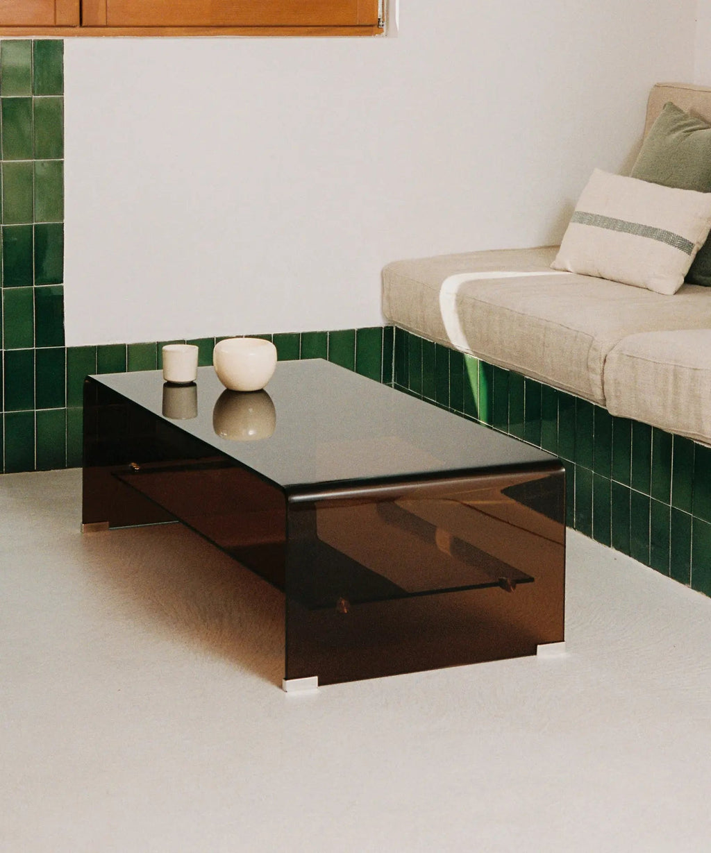 Table basse en verre trempé Olivier (110x55 cm)