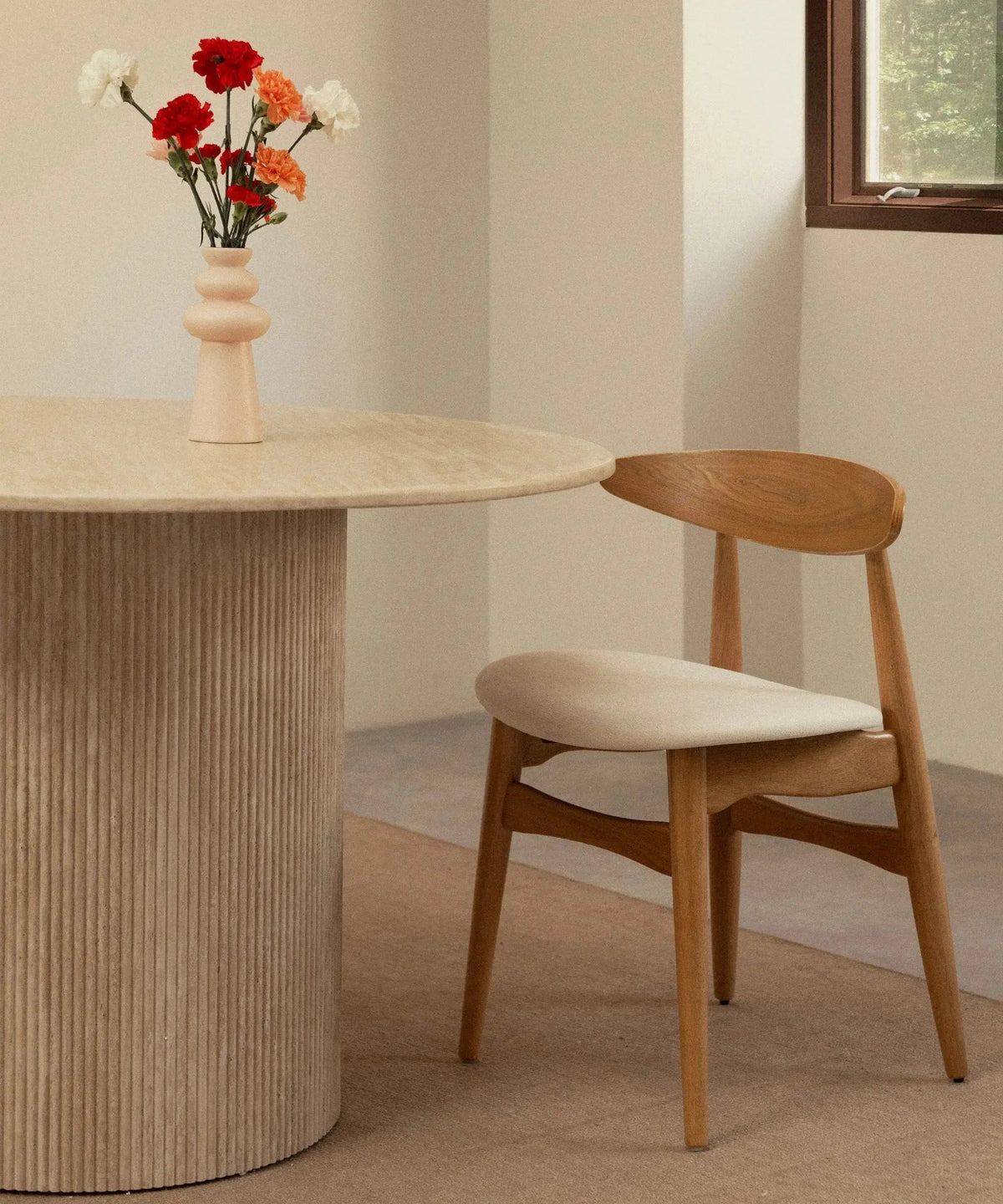 Chaise de salle à manger en bois rembourrée Kyoto