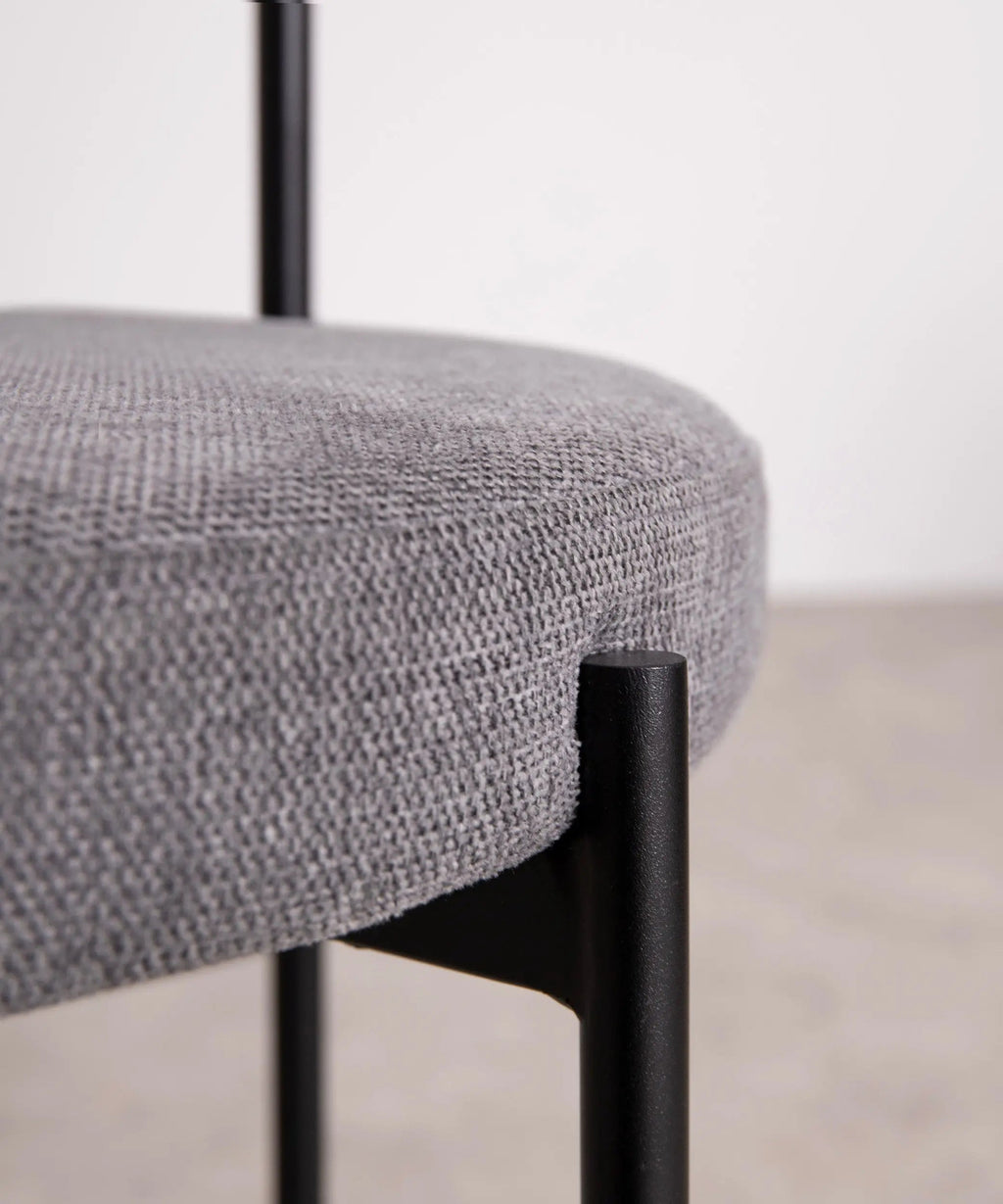 Chaise de salle à manger en tissu et métal Alexia