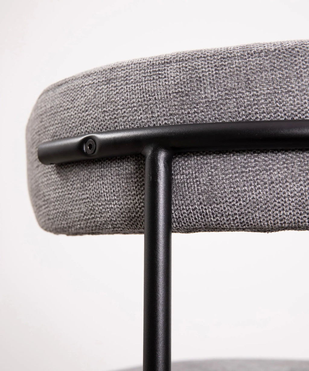 Chaise de salle à manger en tissu et métal Alexia