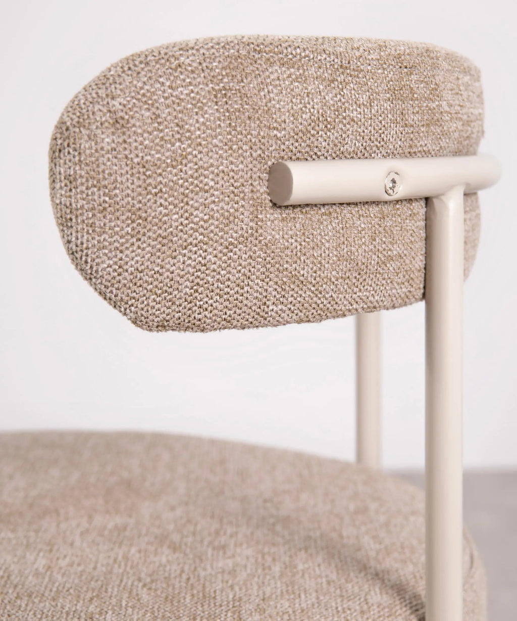 Chaise de salle à manger en tissu et métal Alexia