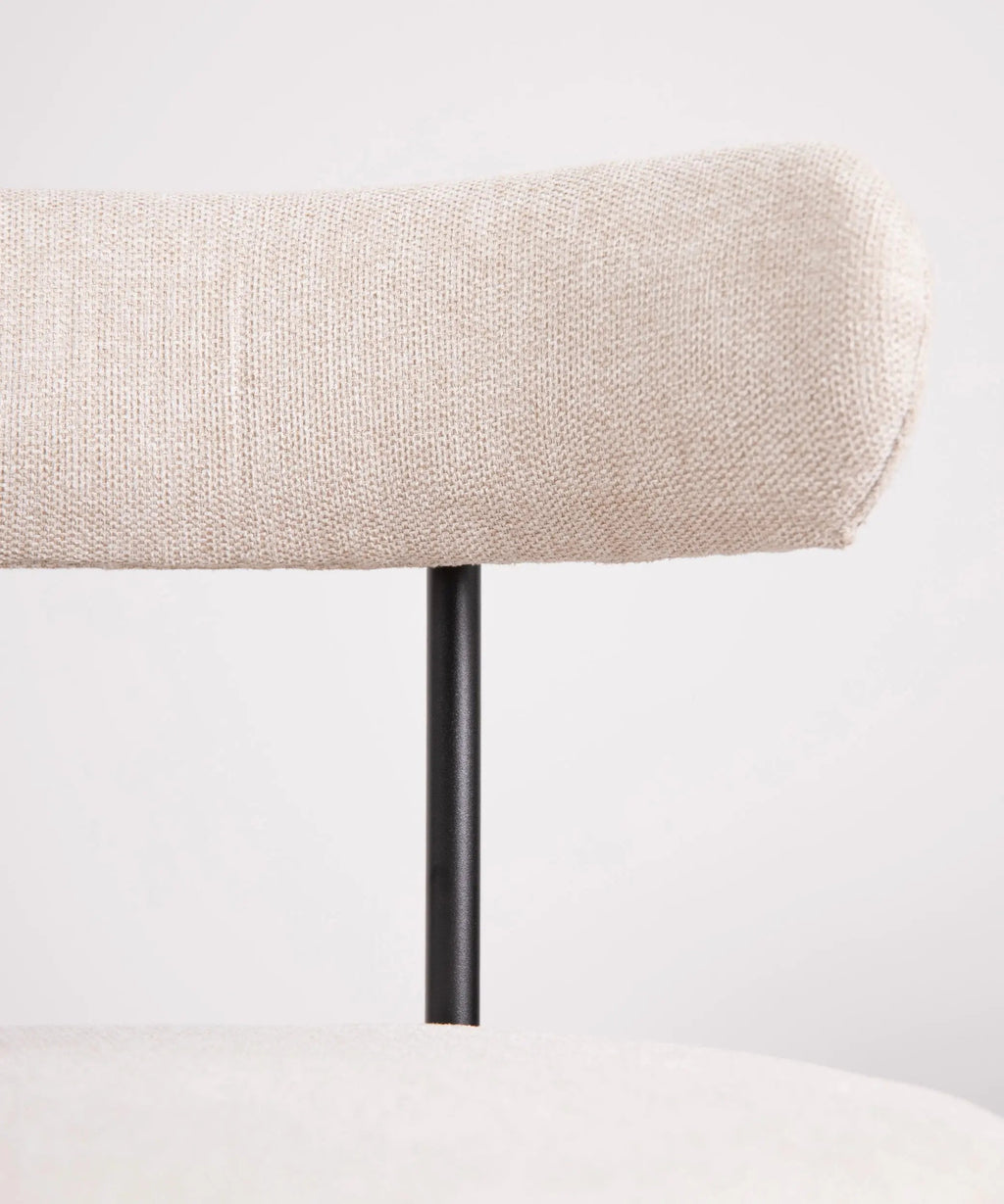 Chaise de salle à manger en tissu et métal Alexia