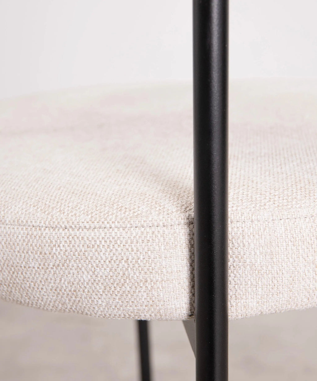 Chaise de salle à manger en tissu et métal Alexia