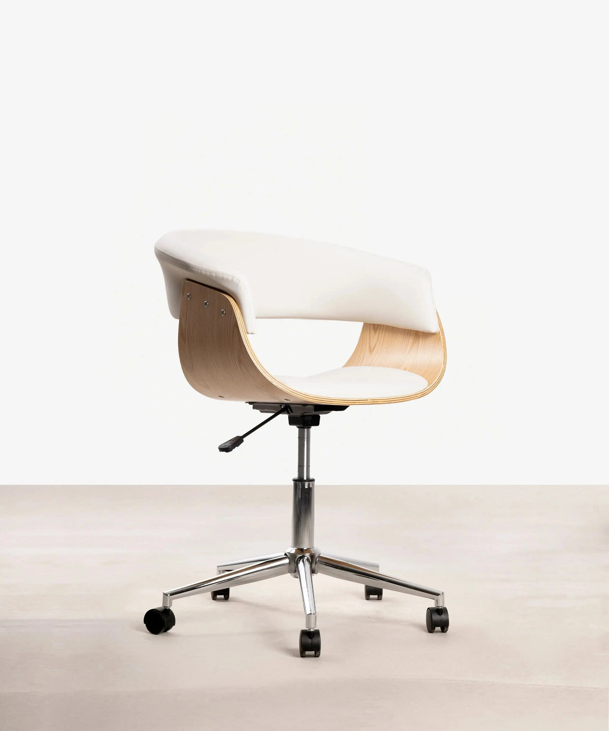 Chaise de Bureau en Similicuir et Bois Beckett