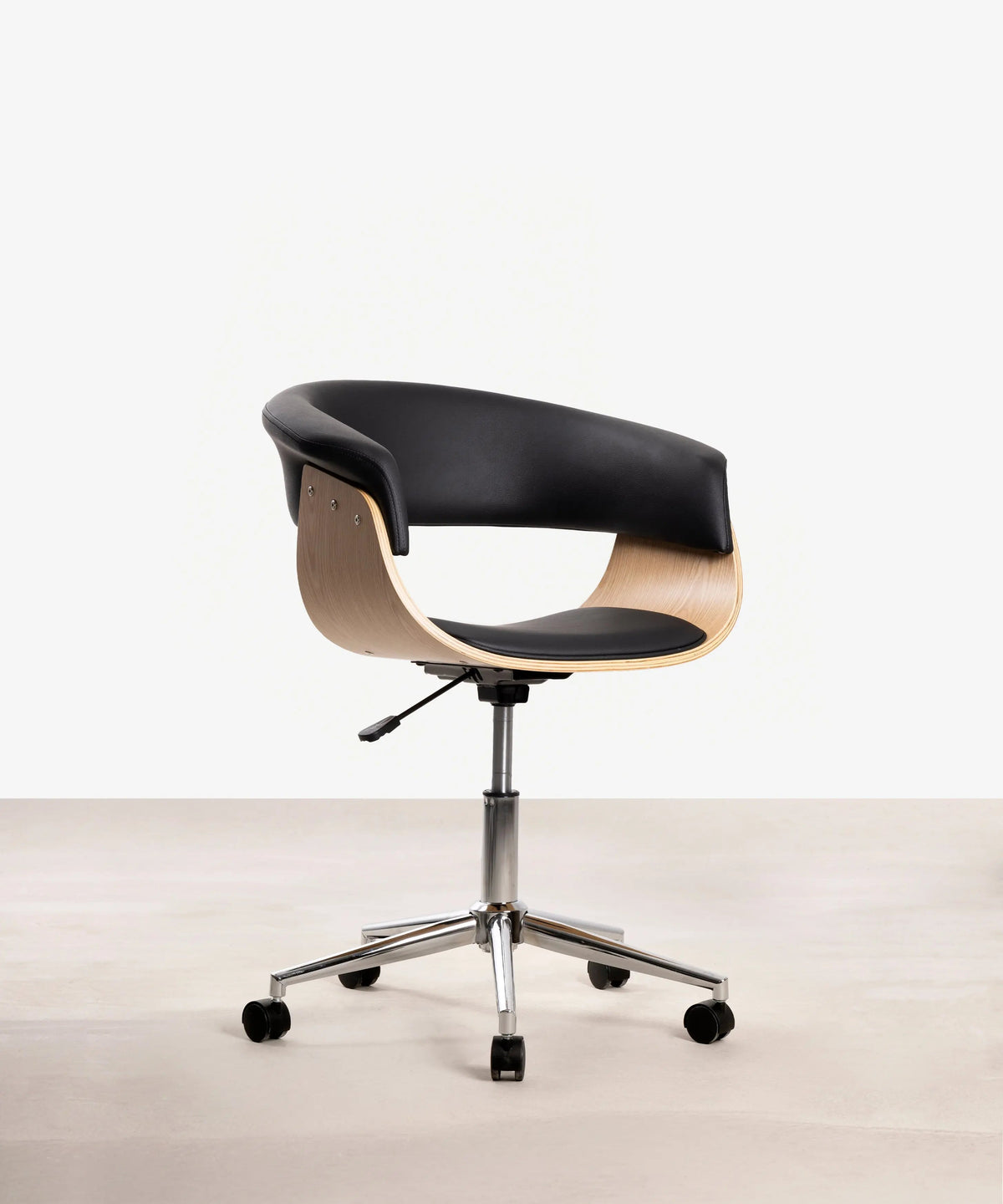 Chaise de Bureau en Similicuir et Bois Beckett