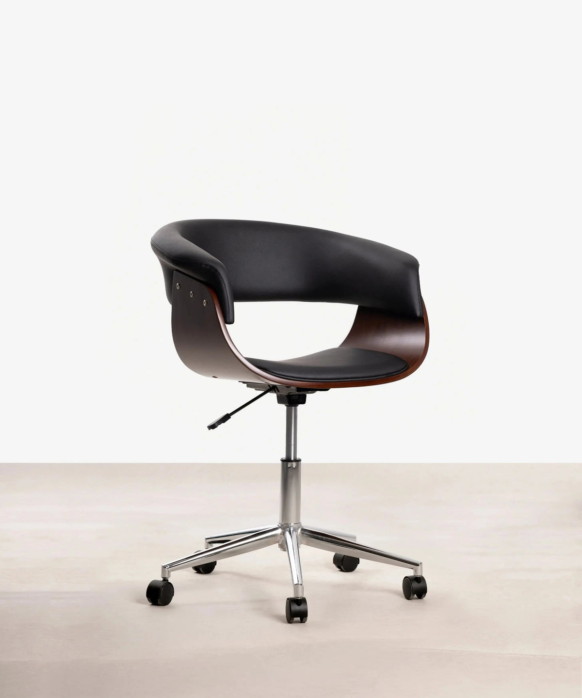 Chaise de Bureau en Similicuir et Bois Beckett