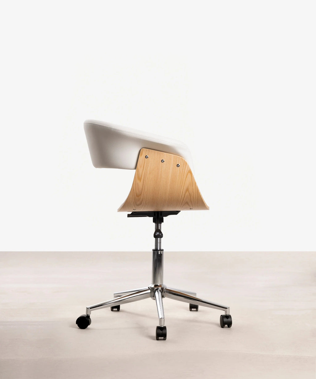 Chaise de Bureau en Similicuir et Bois Beckett
