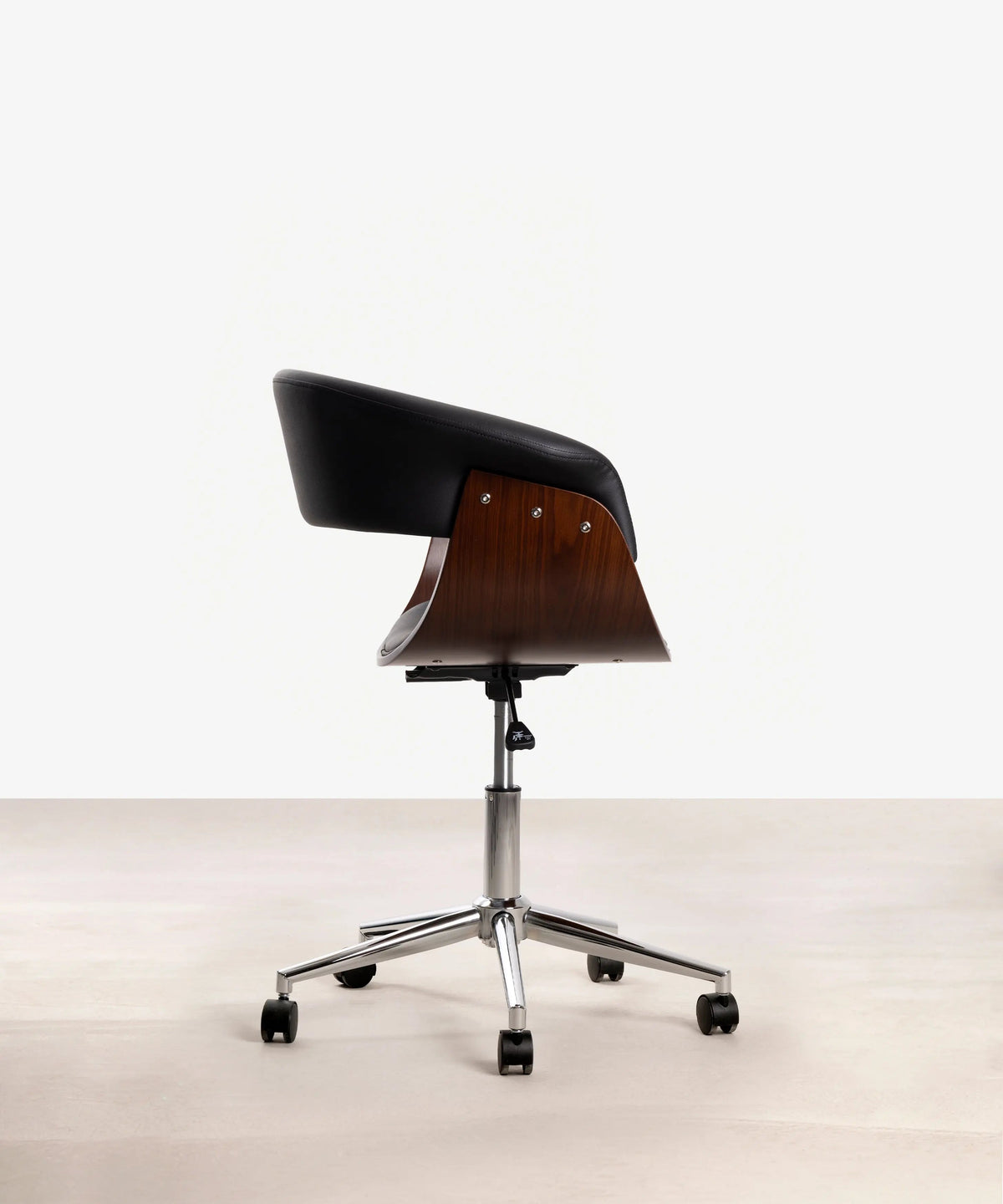 Chaise de Bureau en Similicuir et Bois Beckett