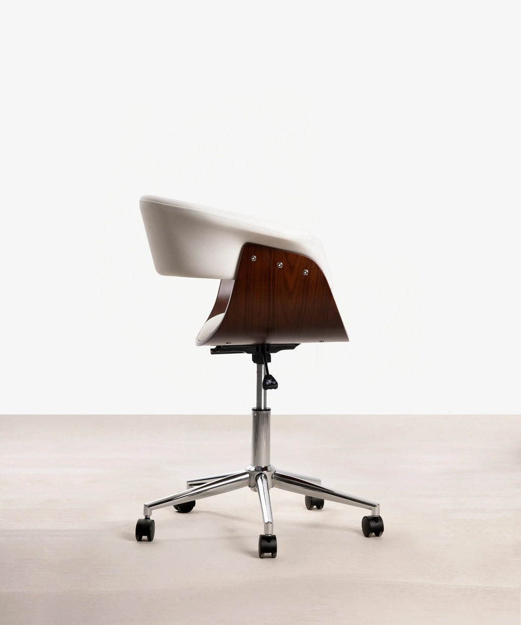 Chaise de Bureau en Similicuir et Bois Beckett