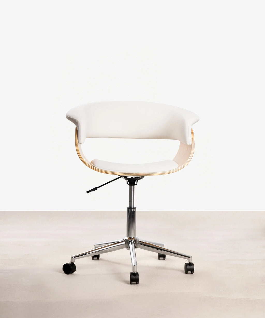 Chaise de Bureau en Similicuir et Bois Beckett