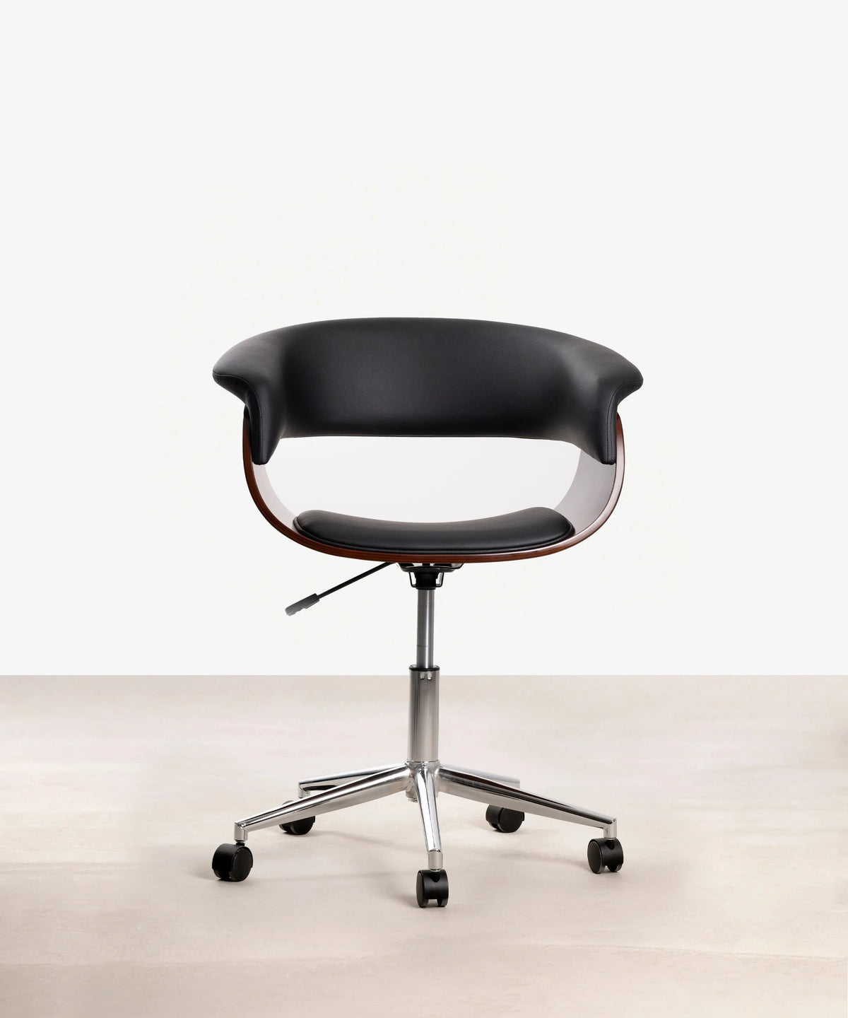 Chaise de Bureau en Similicuir et Bois Beckett