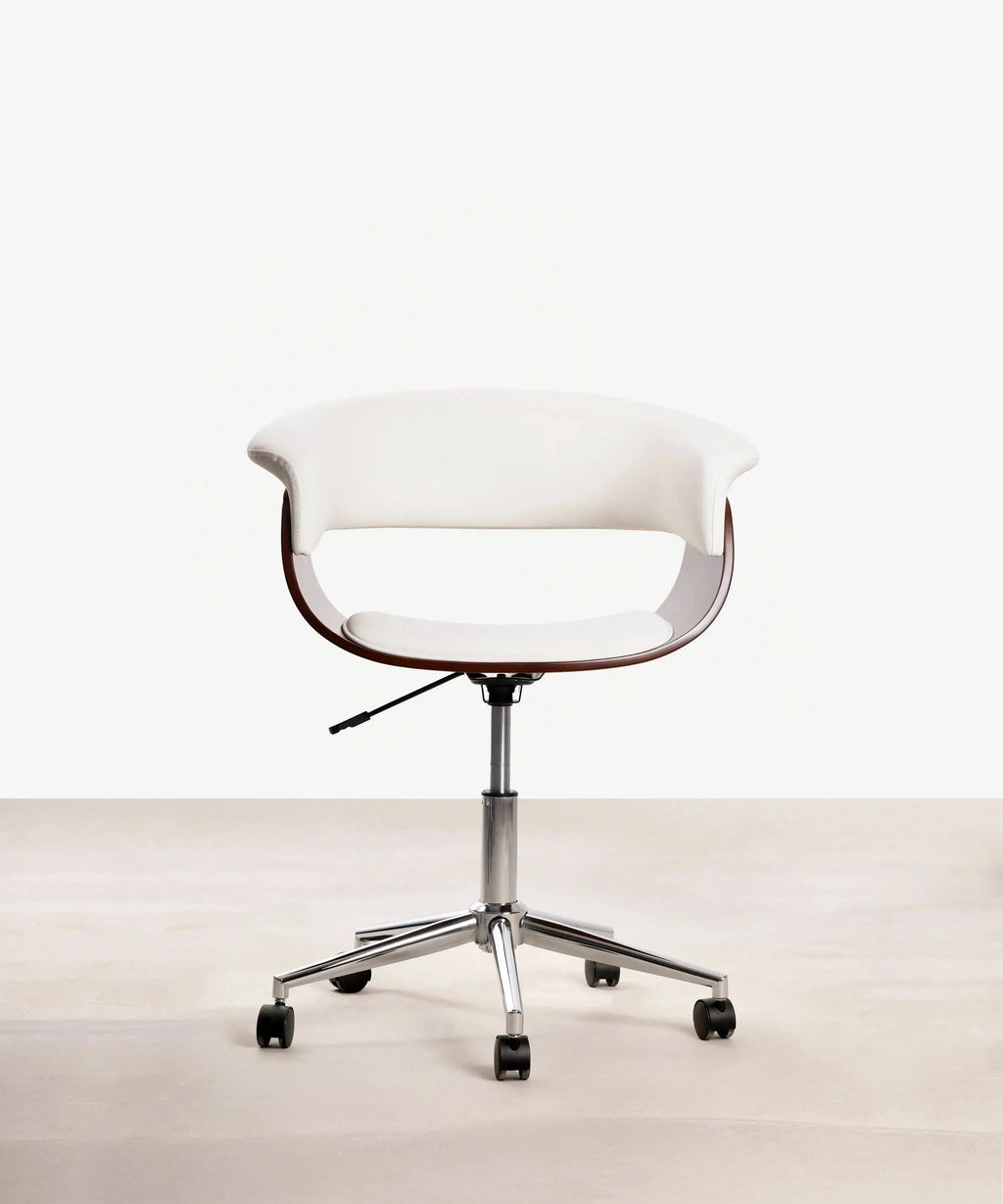 Chaise de Bureau en Similicuir et Bois Beckett