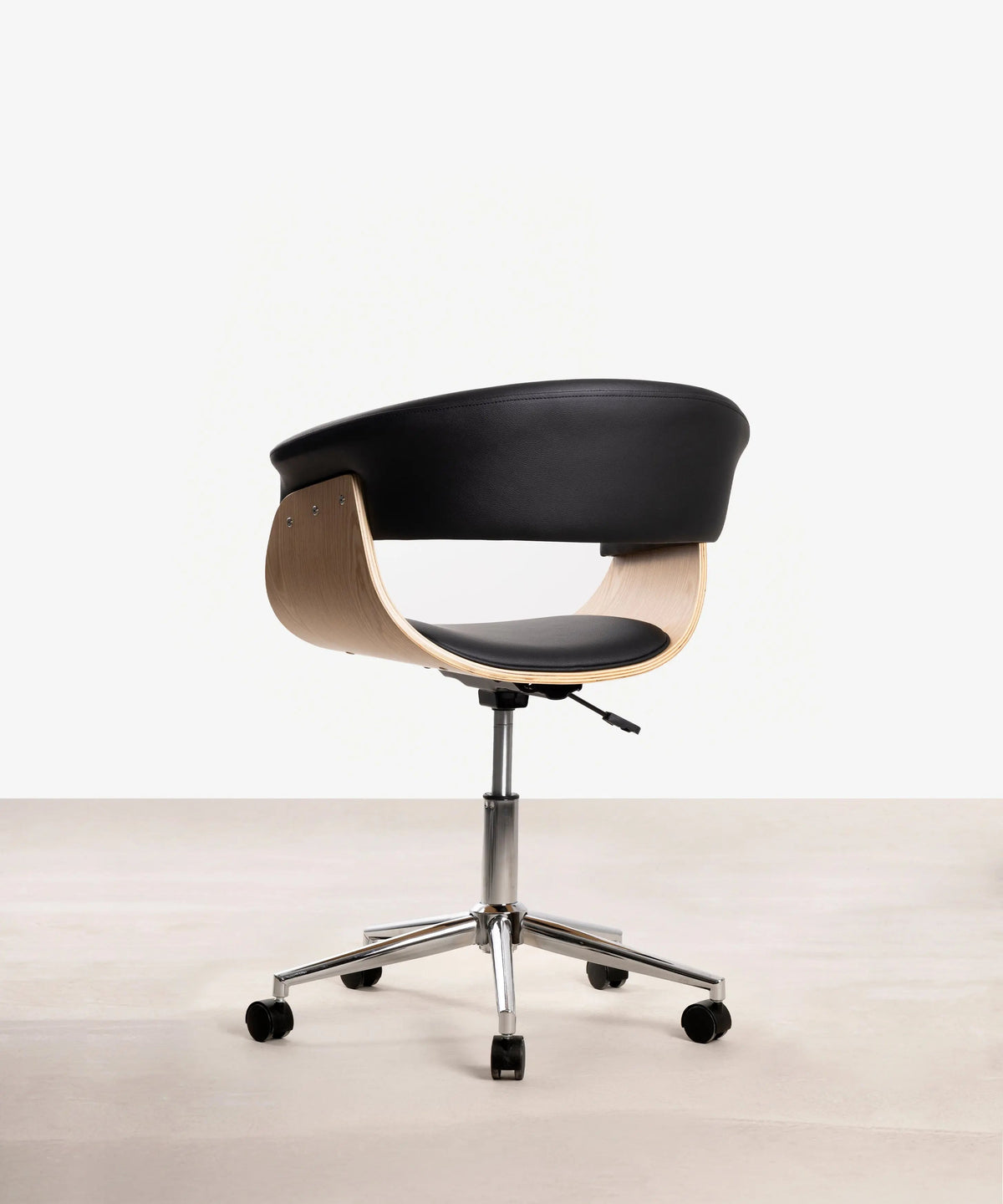 Chaise de Bureau en Similicuir et Bois Beckett