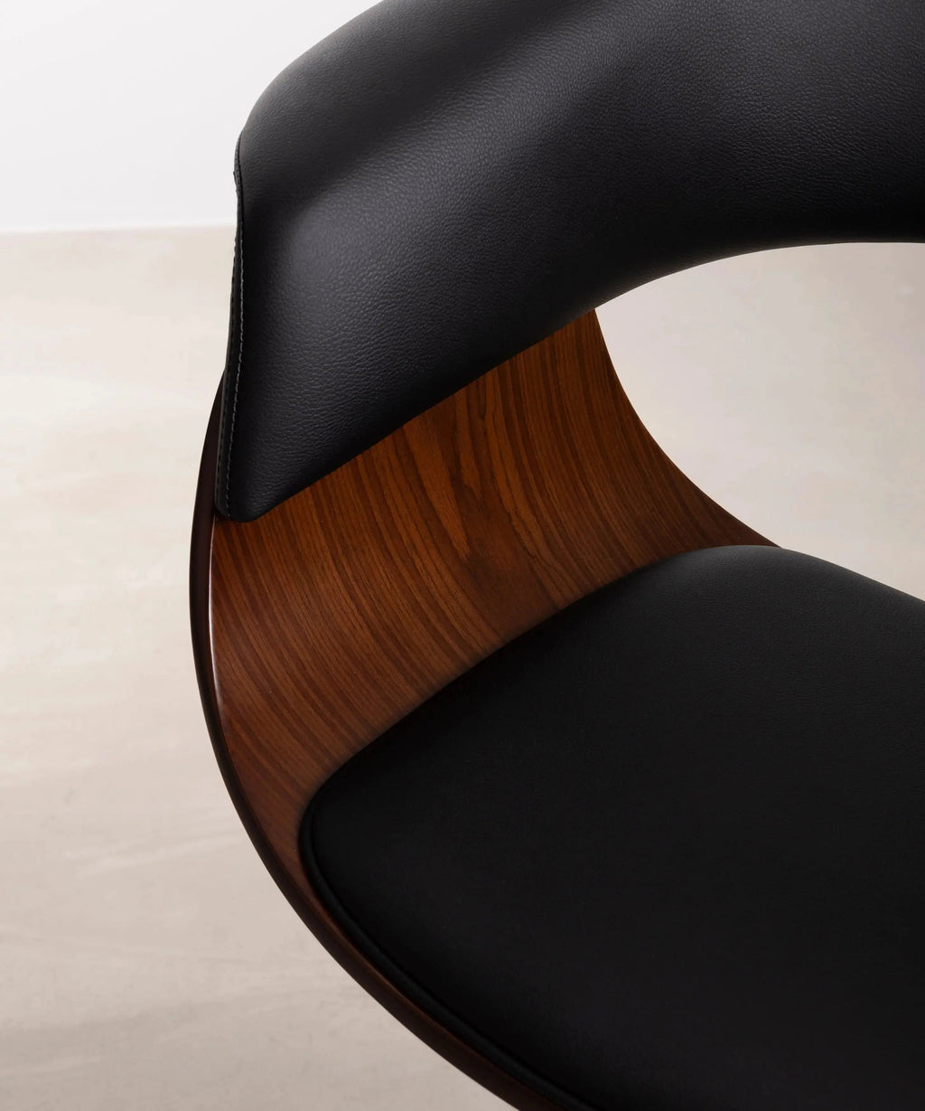 Chaise de Bureau en Similicuir et Bois Beckett