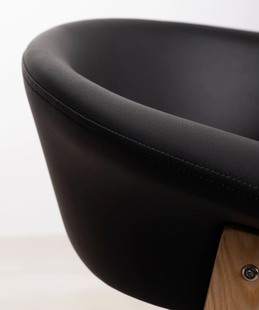 Chaise de Bureau en Similicuir et Bois Beckett