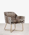 Chaise de salle à manger en tissu velours et métal Savage