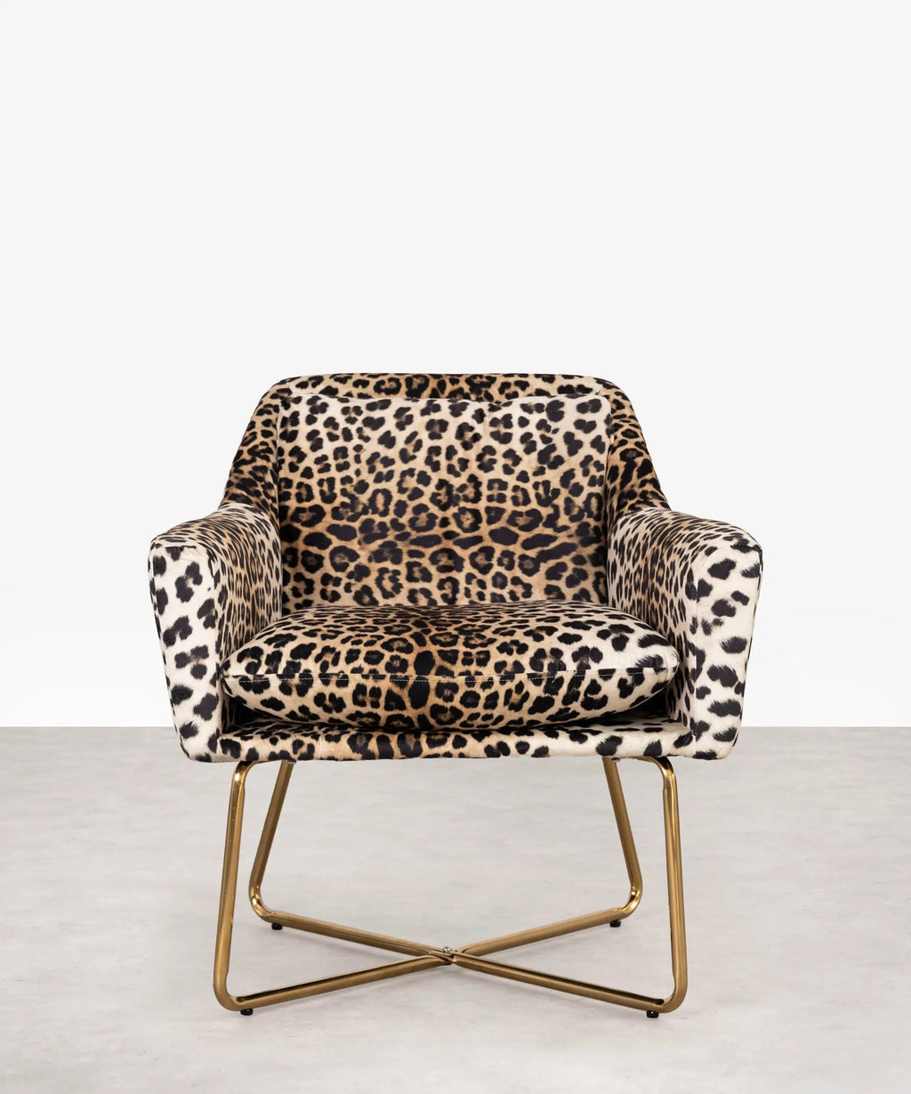 Chaise de salle à manger en tissu velours et métal Savage