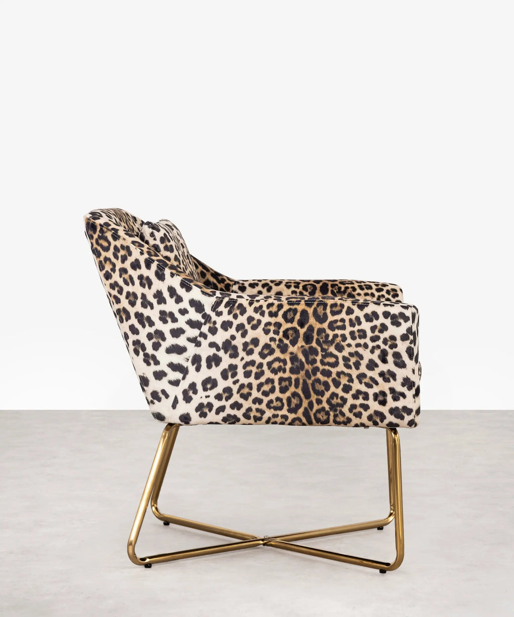 Chaise de salle à manger en tissu velours et métal Savage