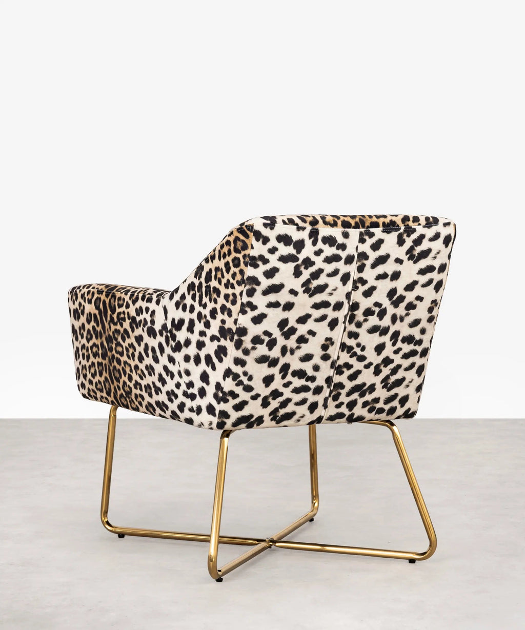 Chaise de salle à manger en tissu velours et métal Savage