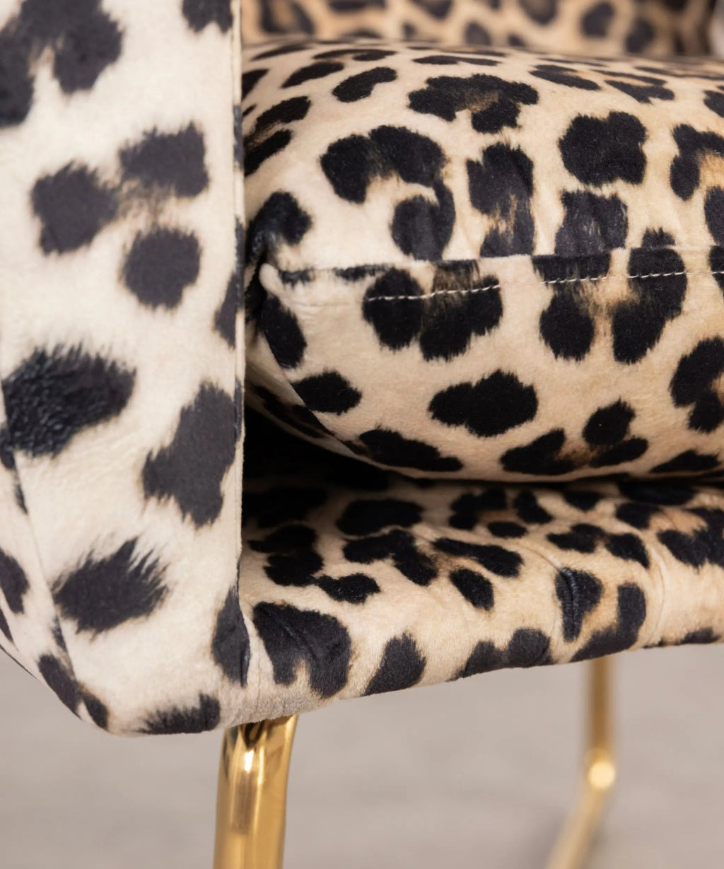 Chaise de salle à manger en tissu velours et métal Savage