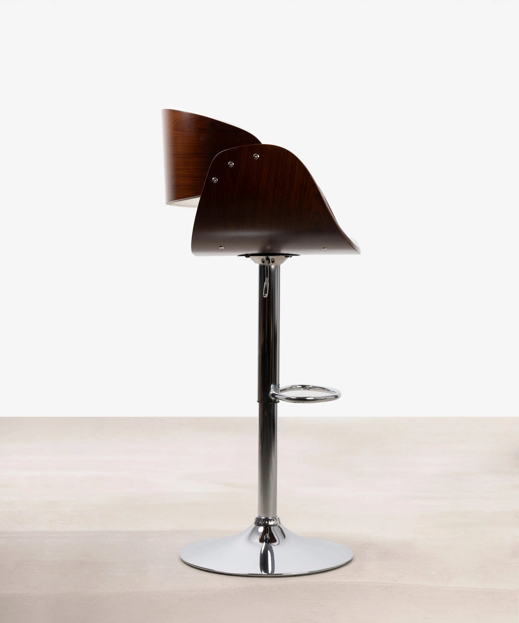Tabouret réglable en bois et similicuir Debbie