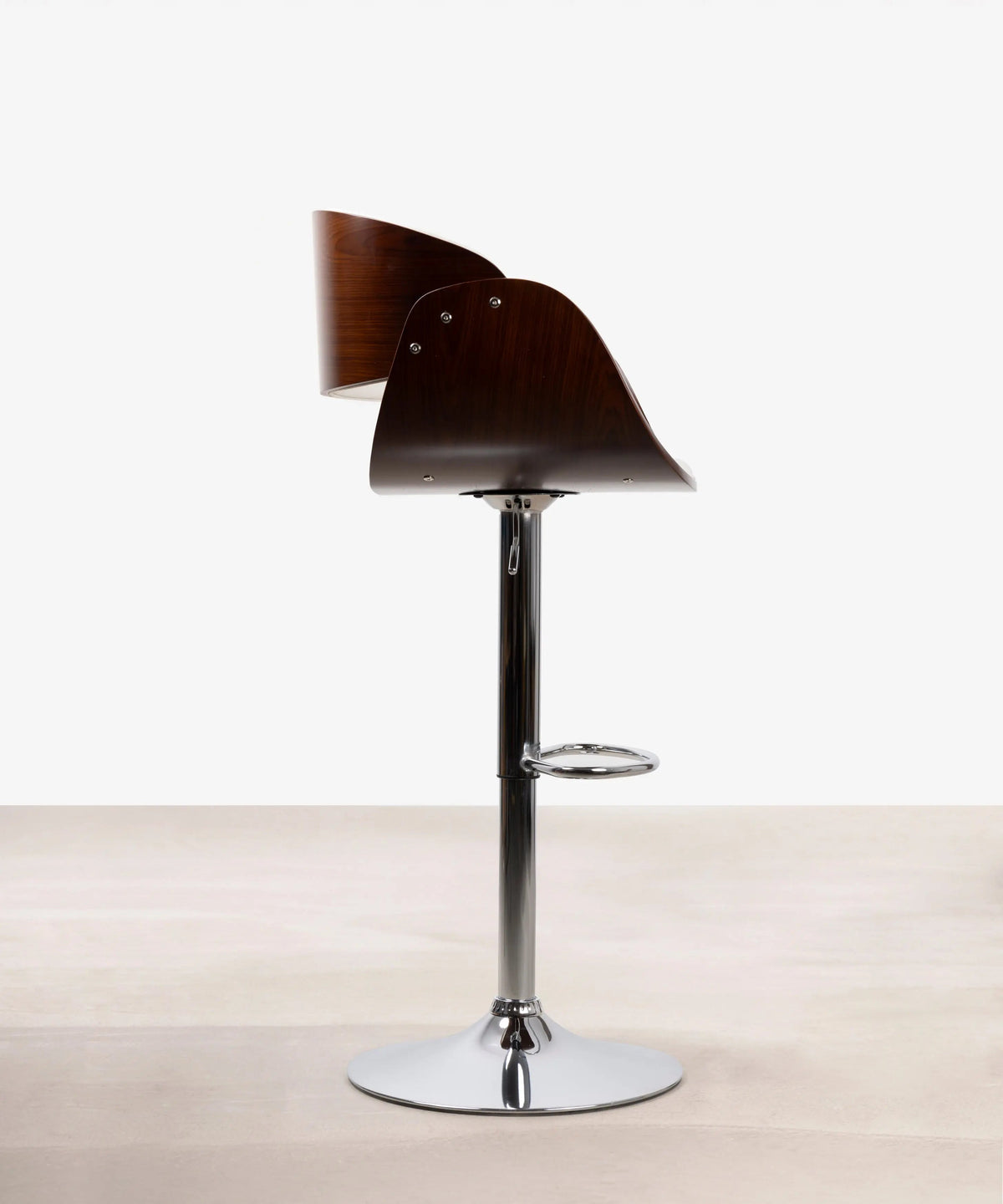 Tabouret réglable en bois et similicuir Debbie