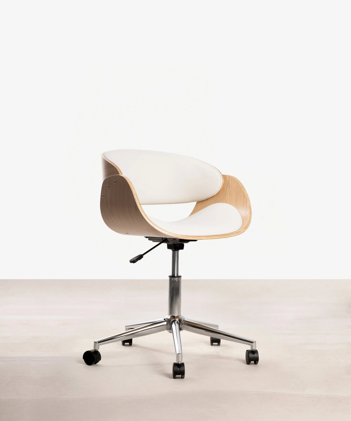 Chaise de Bureau en Similicuir et Bois Debbie