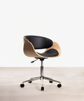 Chaise de Bureau en Similicuir et Bois Debbie