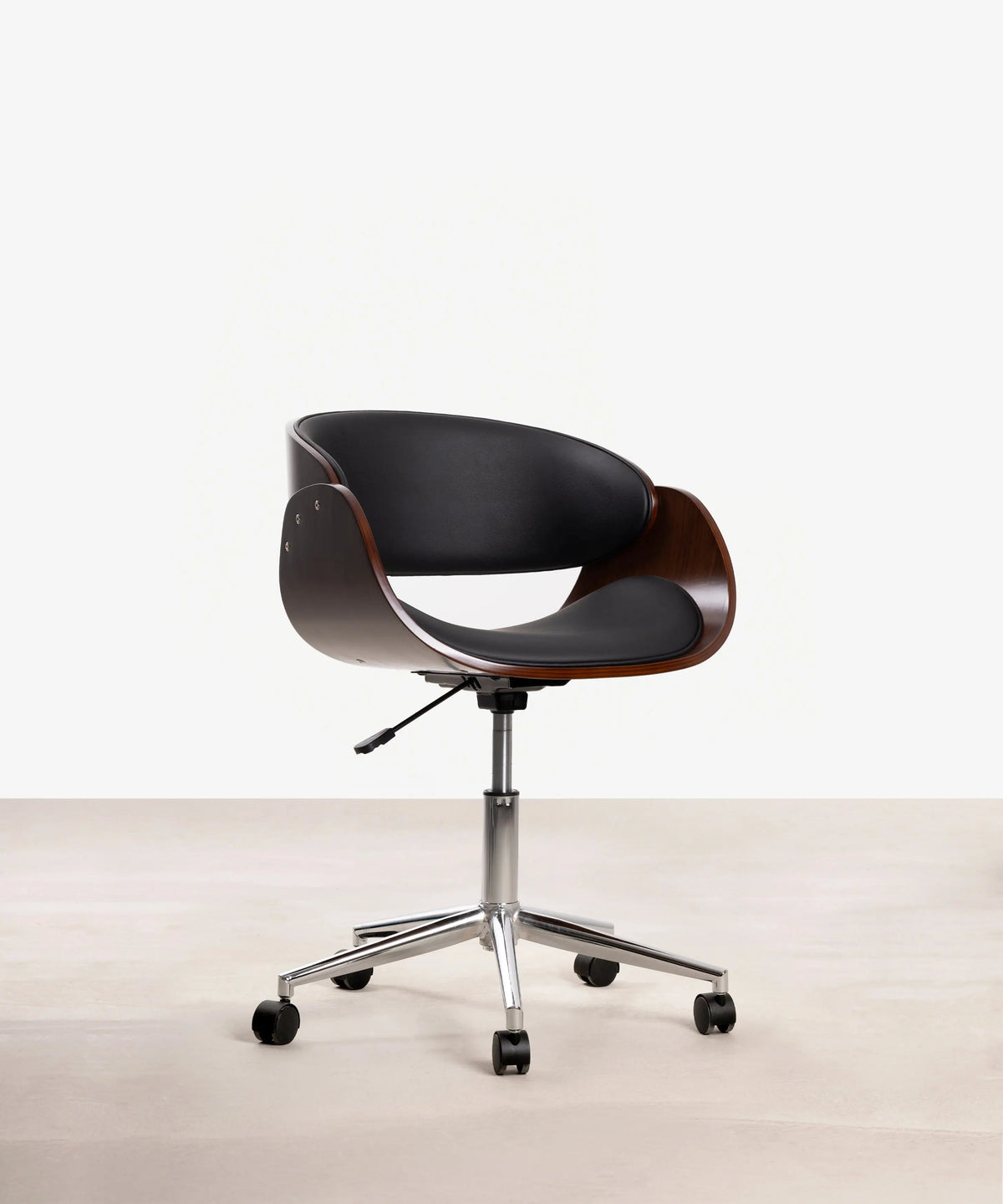 Chaise de Bureau en Similicuir et Bois Debbie