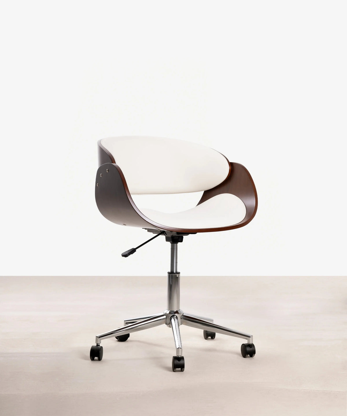 Chaise de Bureau en Similicuir et Bois Debbie
