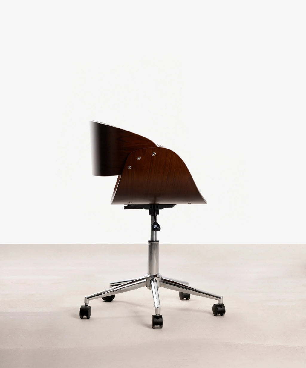 Chaise de Bureau en Similicuir et Bois Debbie