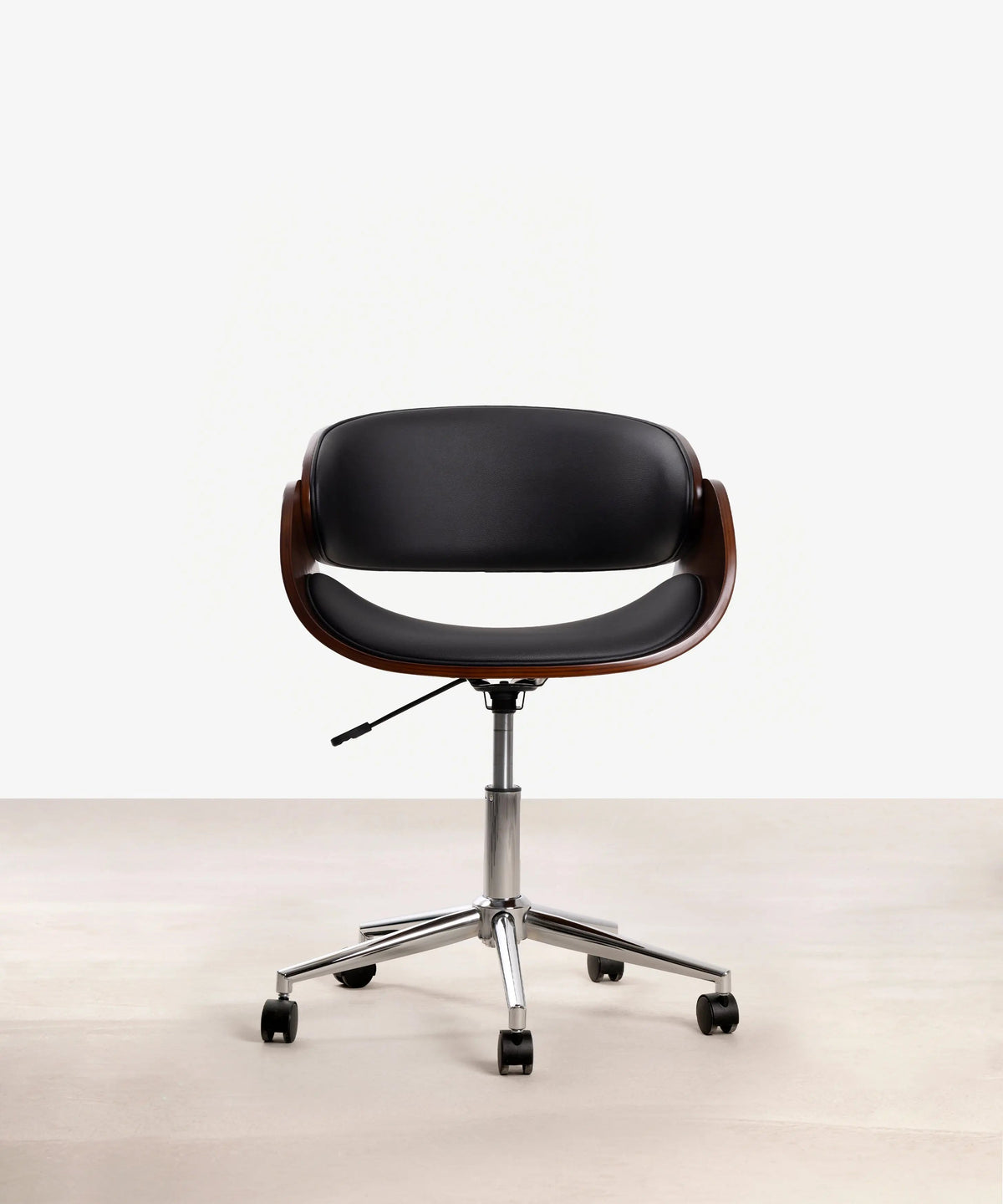 Chaise de Bureau en Similicuir et Bois Debbie
