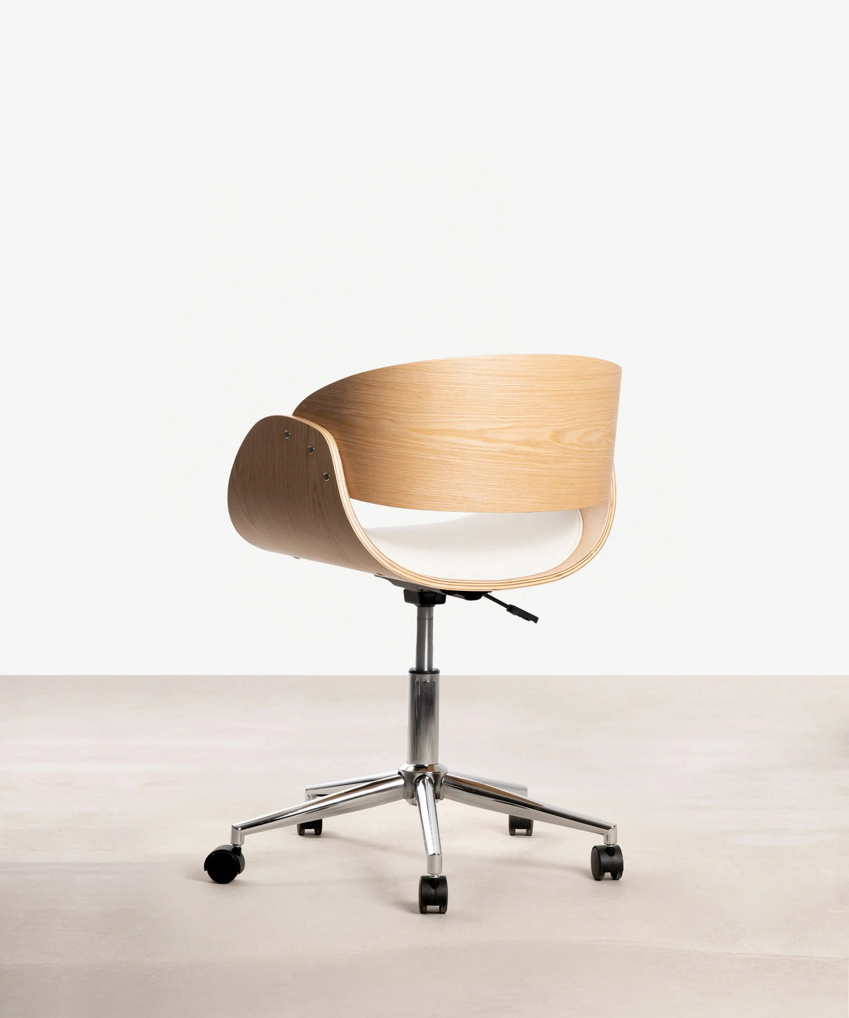 Chaise de Bureau en Similicuir et Bois Debbie
